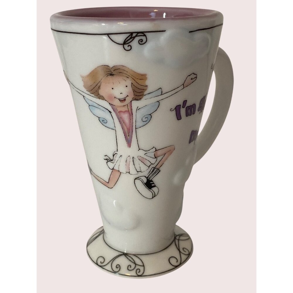 Mug Coffee Yea I'm Glad You're My Friend Cheerleader Girl Fairy Wings Ceramic